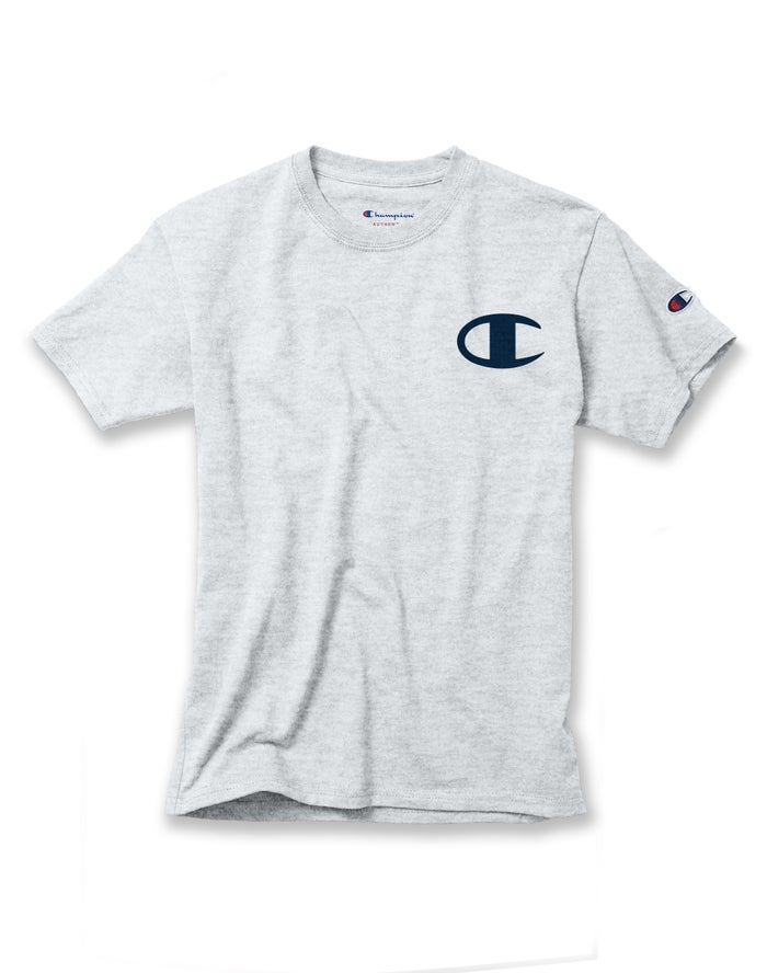 Champion Cotton Logo Pieces Erkek Çocuk Tişört Gri ( KCWZIL286 )